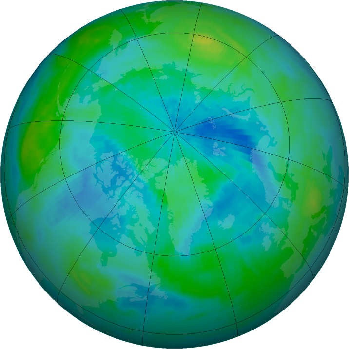 Arctic ozone map for 14 September 1996